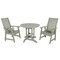 Highwood Usa Weatherly 3pc Round Outdoor Patio Furniture Dining Set AD-DNW36-EUC - alternate 1